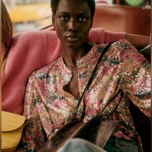 Sezane Nicoletta Shirt Sequins Print - Size 10/42